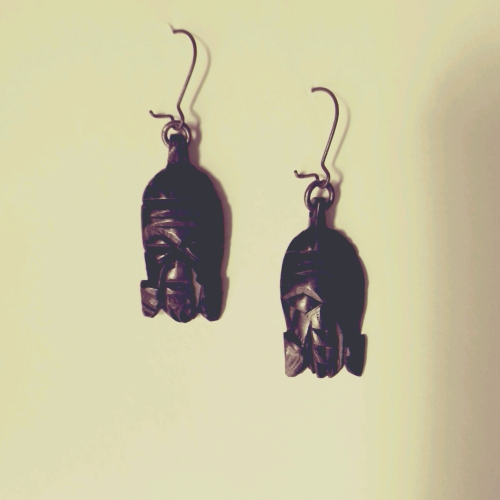 African mask earrings